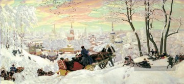  ivan peintre - arrivant pour shrovetide 1916 Boris Mikhailovich Kustodiev